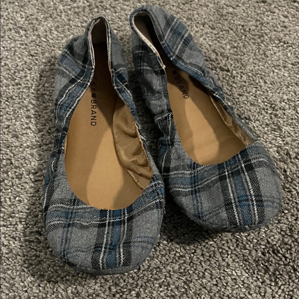 Lucky Brand Blue Plaid Women's Flats